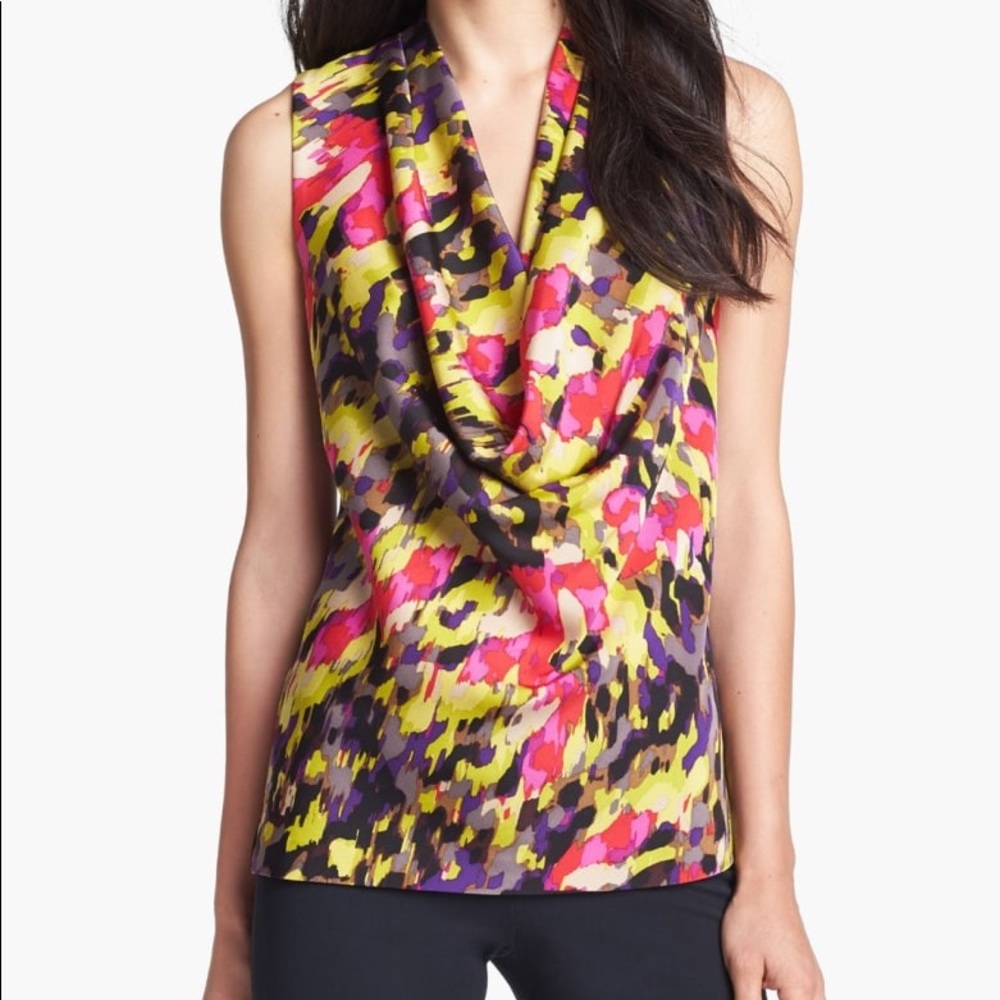 Classiques Entier Cowl Neck Stretch Silk Blouse